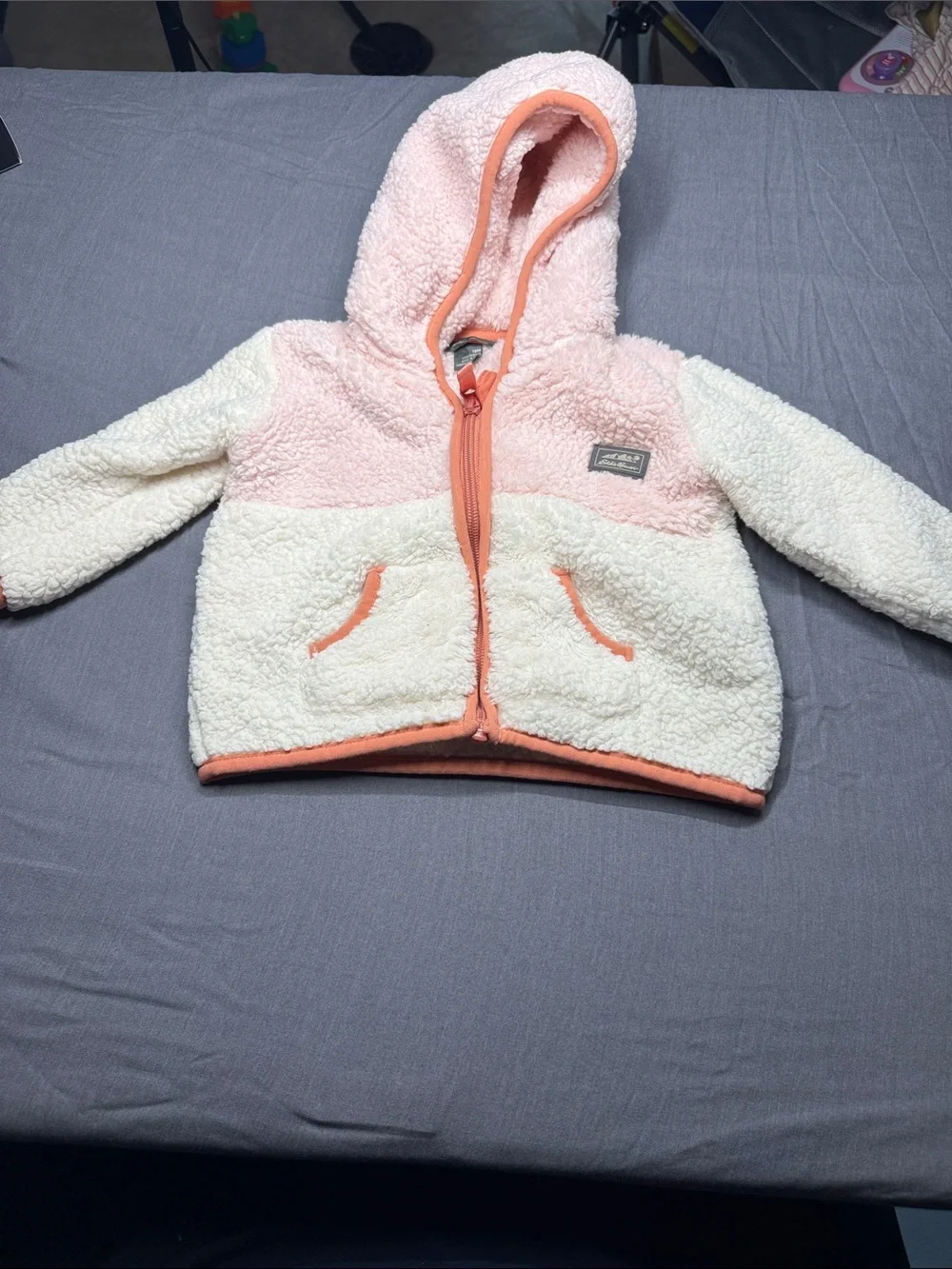 Eddie Bauer Pink and Cream Sherpa coat